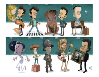 Illustration for article titled Fantastic cartoons show the evolution of famous characters and actors